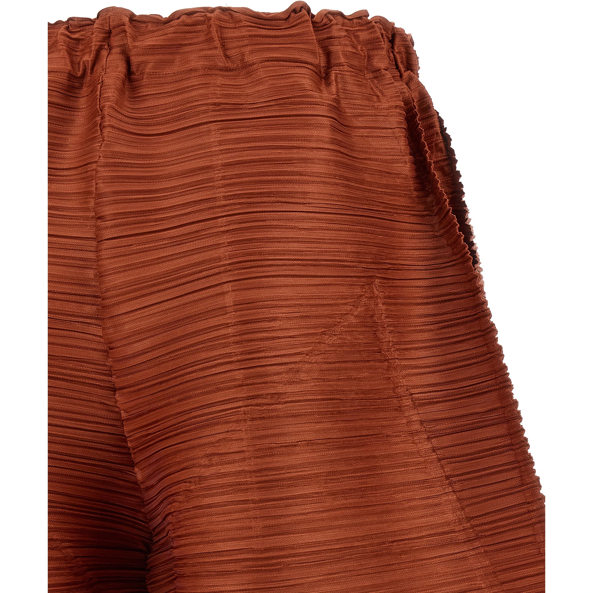 Brown Polyester Casual Pants