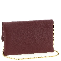 Bordeaux Lamb Leather Clutch Bag