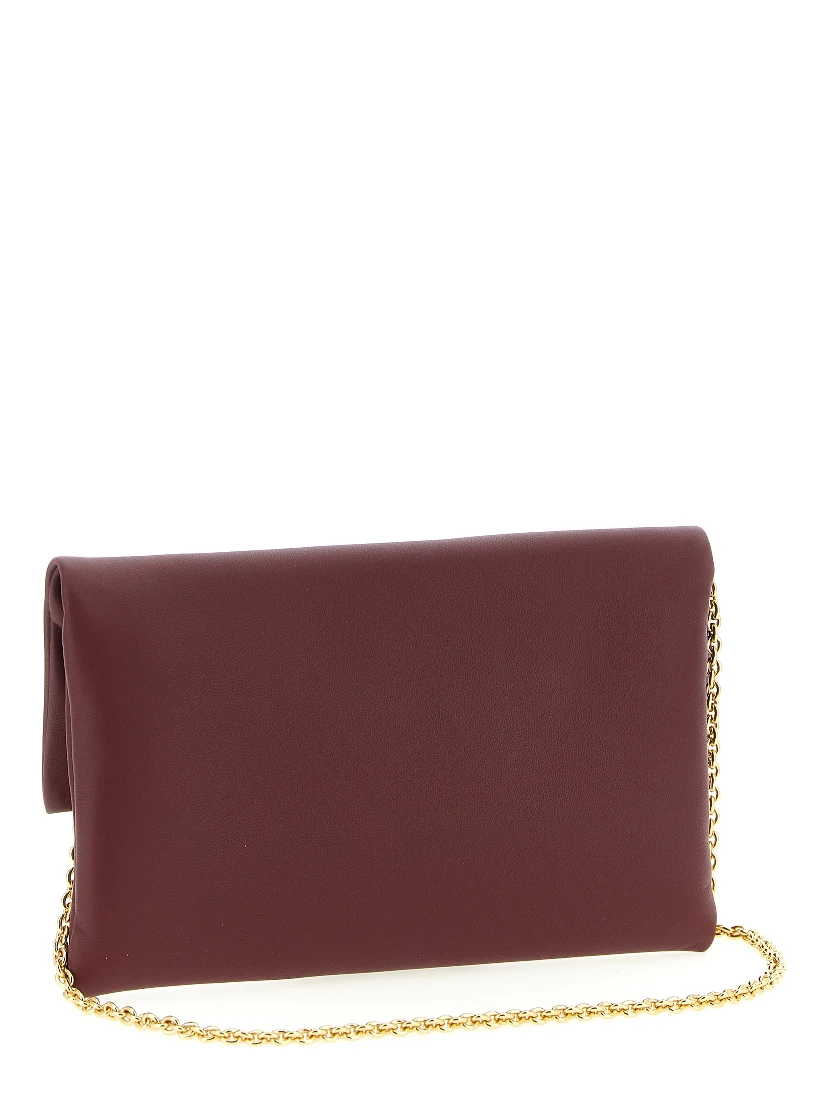 Bordeaux Lamb Leather Clutch Bag