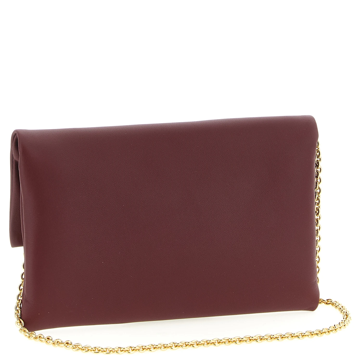 Bordeaux Lamb Leather Clutch Bag