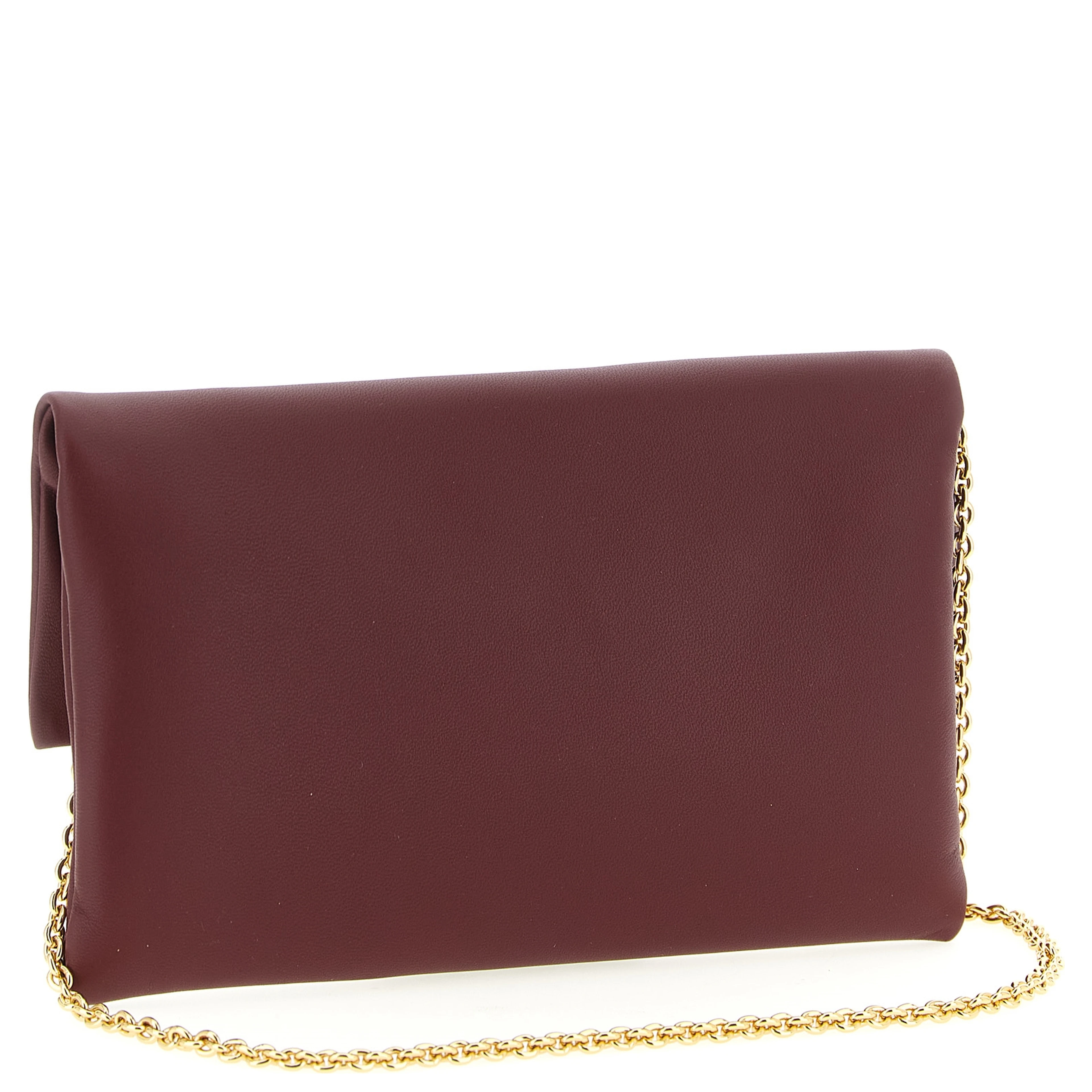 Bordeaux Lamb Leather Clutch Bag