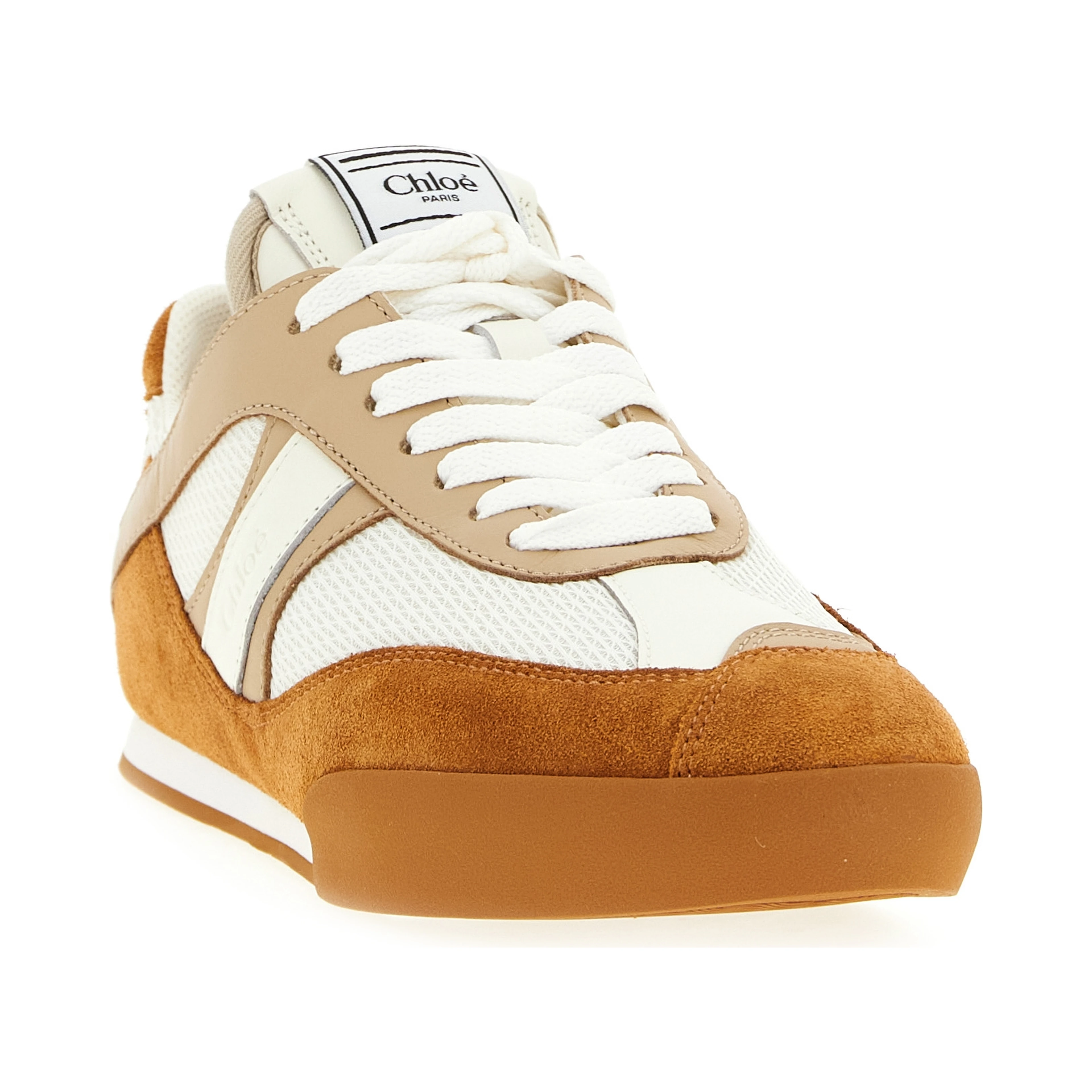 Beige Polyester Low Top Sneakers