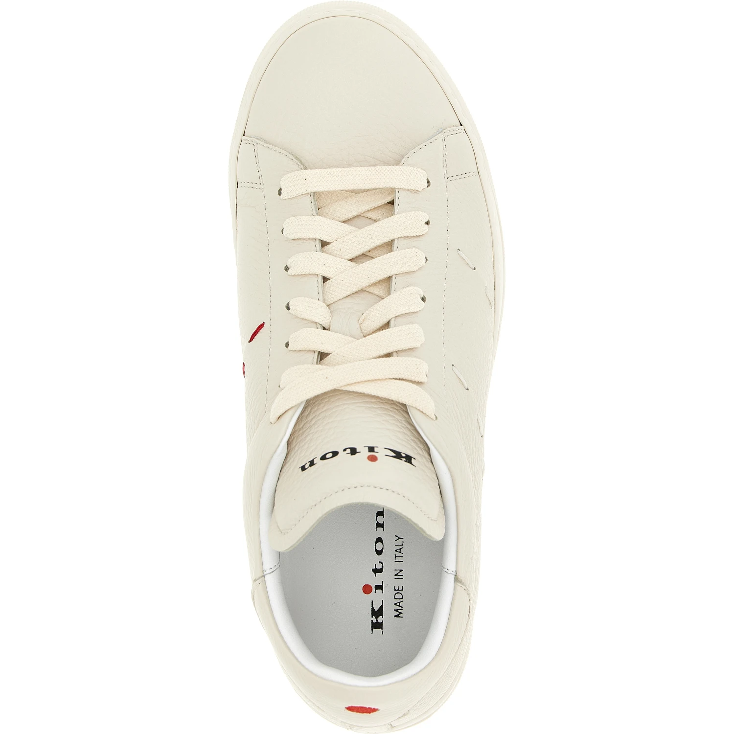 White Nubuc Leather Low Top Sneakers