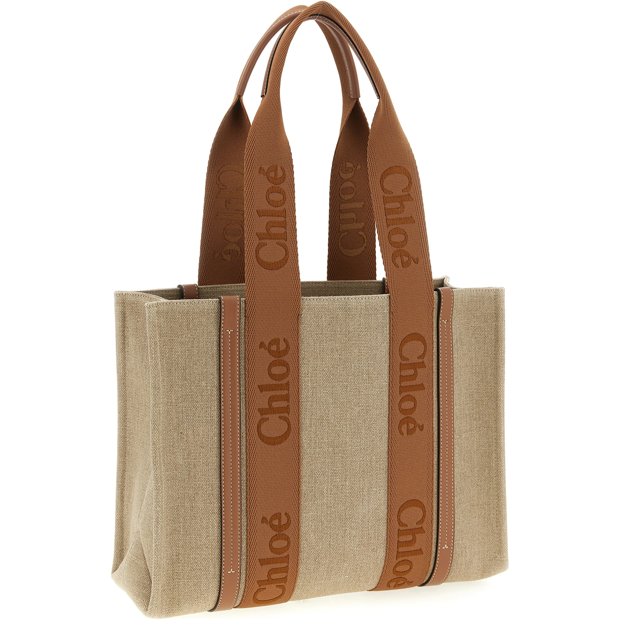 Brown Linen Tote Bag