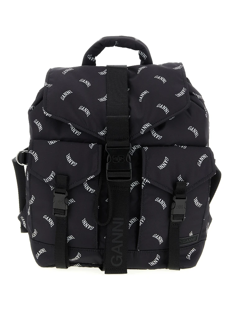 Black Polyester Backpack
