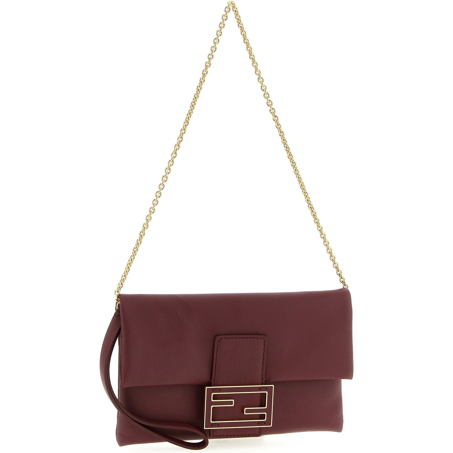 Bordeaux Lamb Leather Clutch Bag