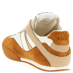 Beige Polyester Low Top Sneakers