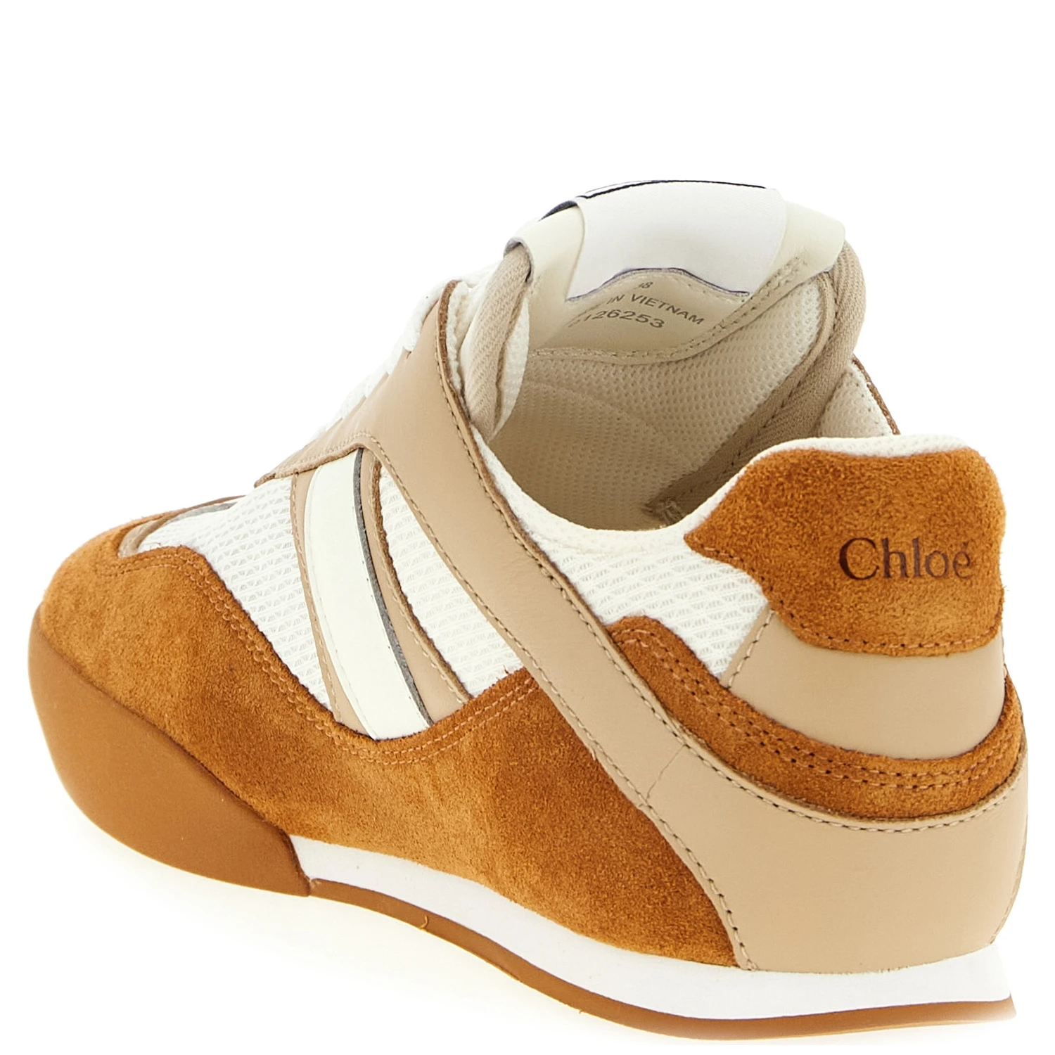 Beige Polyester Low Top Sneakers