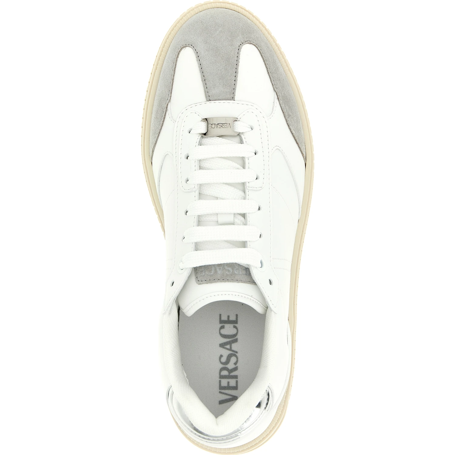 White Calfskin Low Top Sneakers