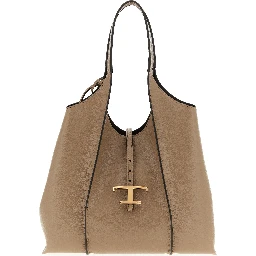 Beige Calfskin Tote Bag