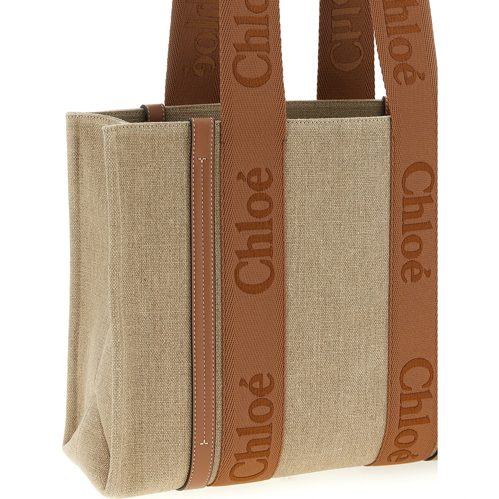 Brown Linen Tote Bag