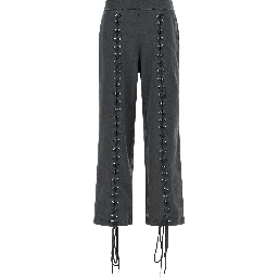 Gray Cotton Casual Pants
