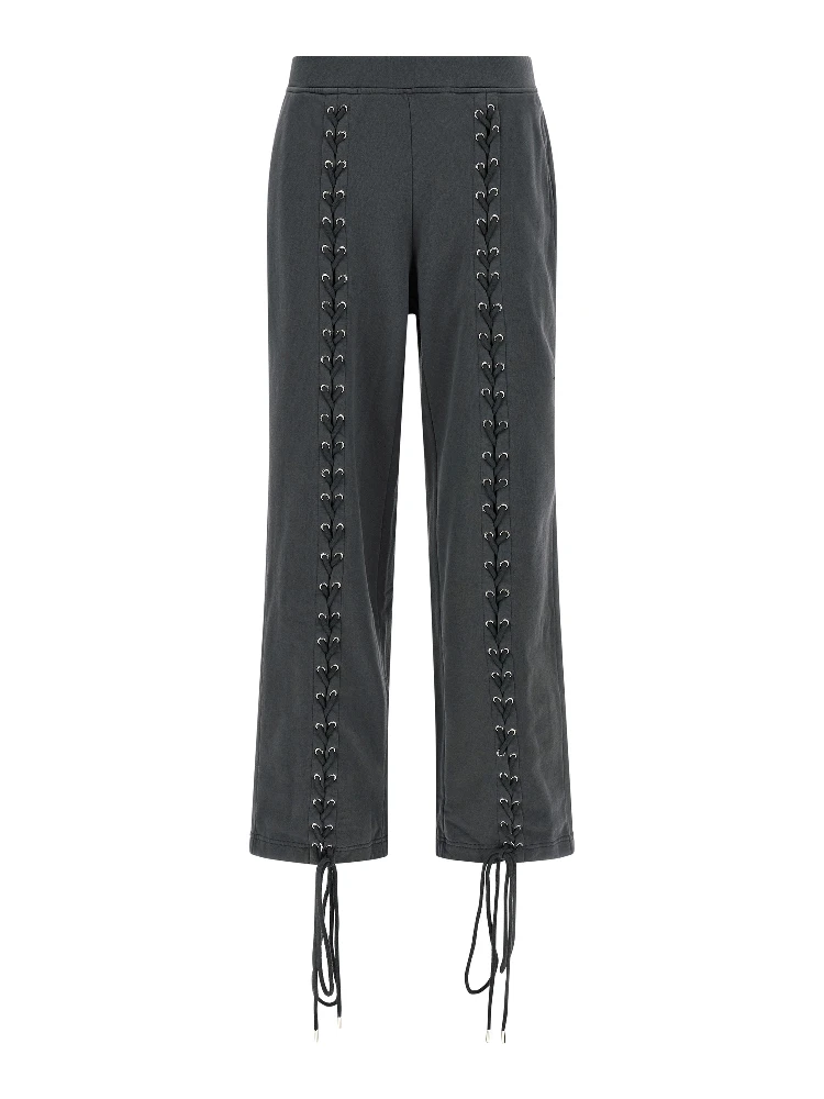 Gray Cotton Casual Pants