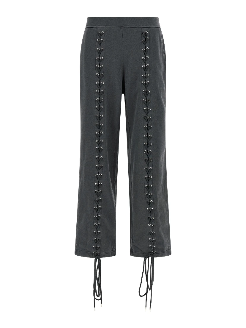 Gray Cotton Casual Pants