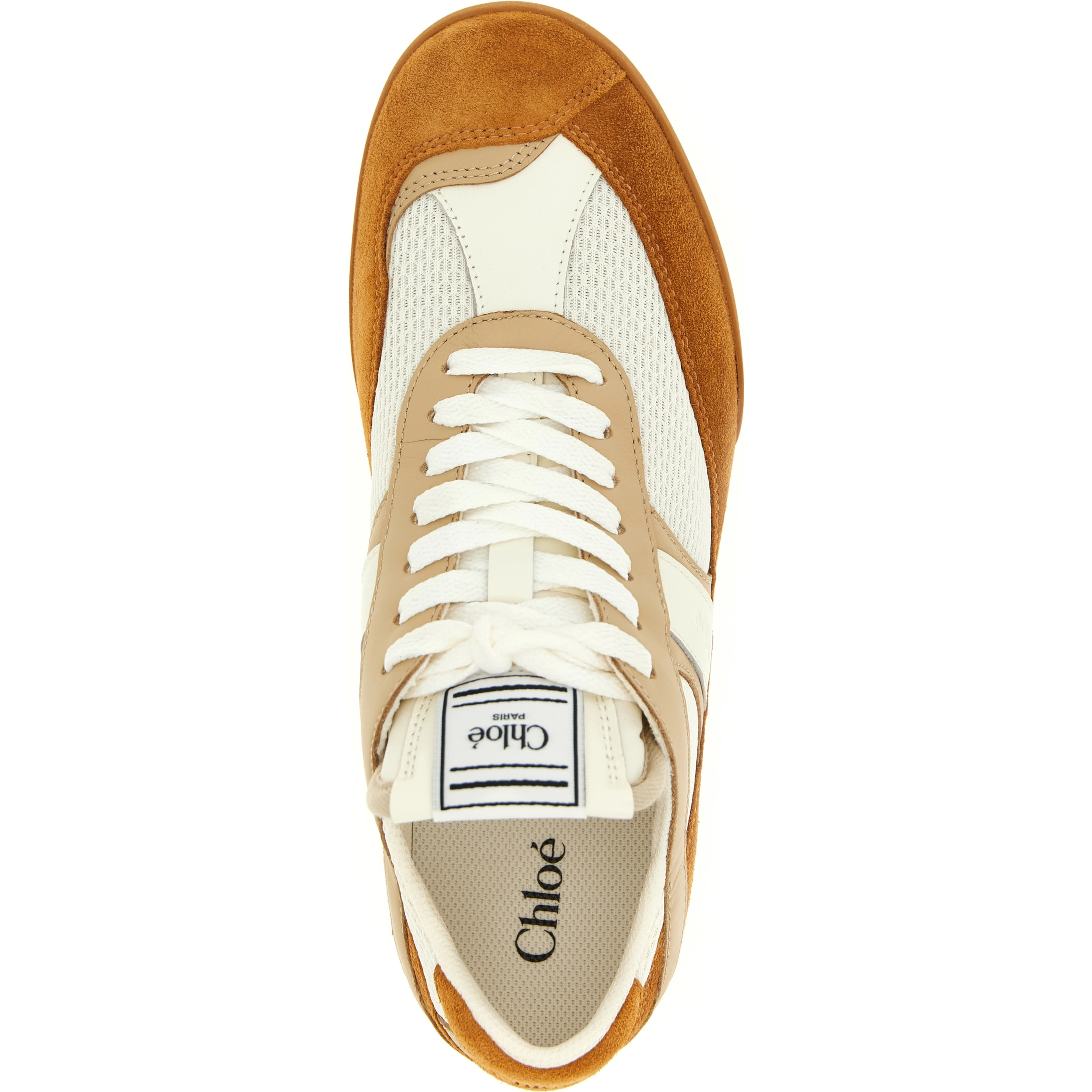 Beige Polyester Low Top Sneakers