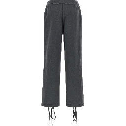 Gray Cotton Casual Pants