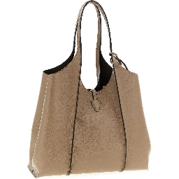 Beige Calfskin Tote Bag