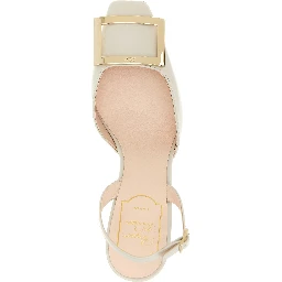 White Calfskin Mid Heel Pumps