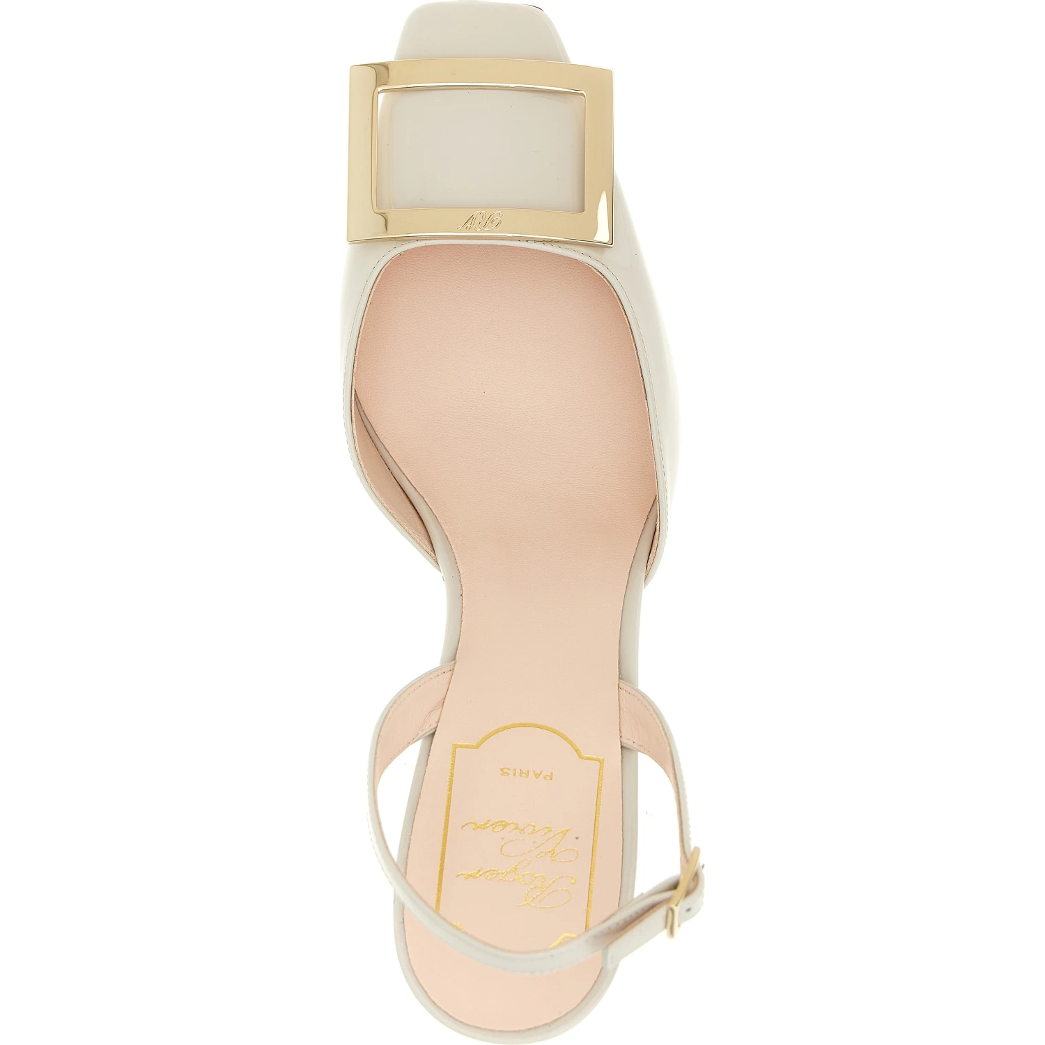 White Calfskin Mid Heel Pumps