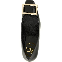 Black Calfskin Mid Heel Pumps