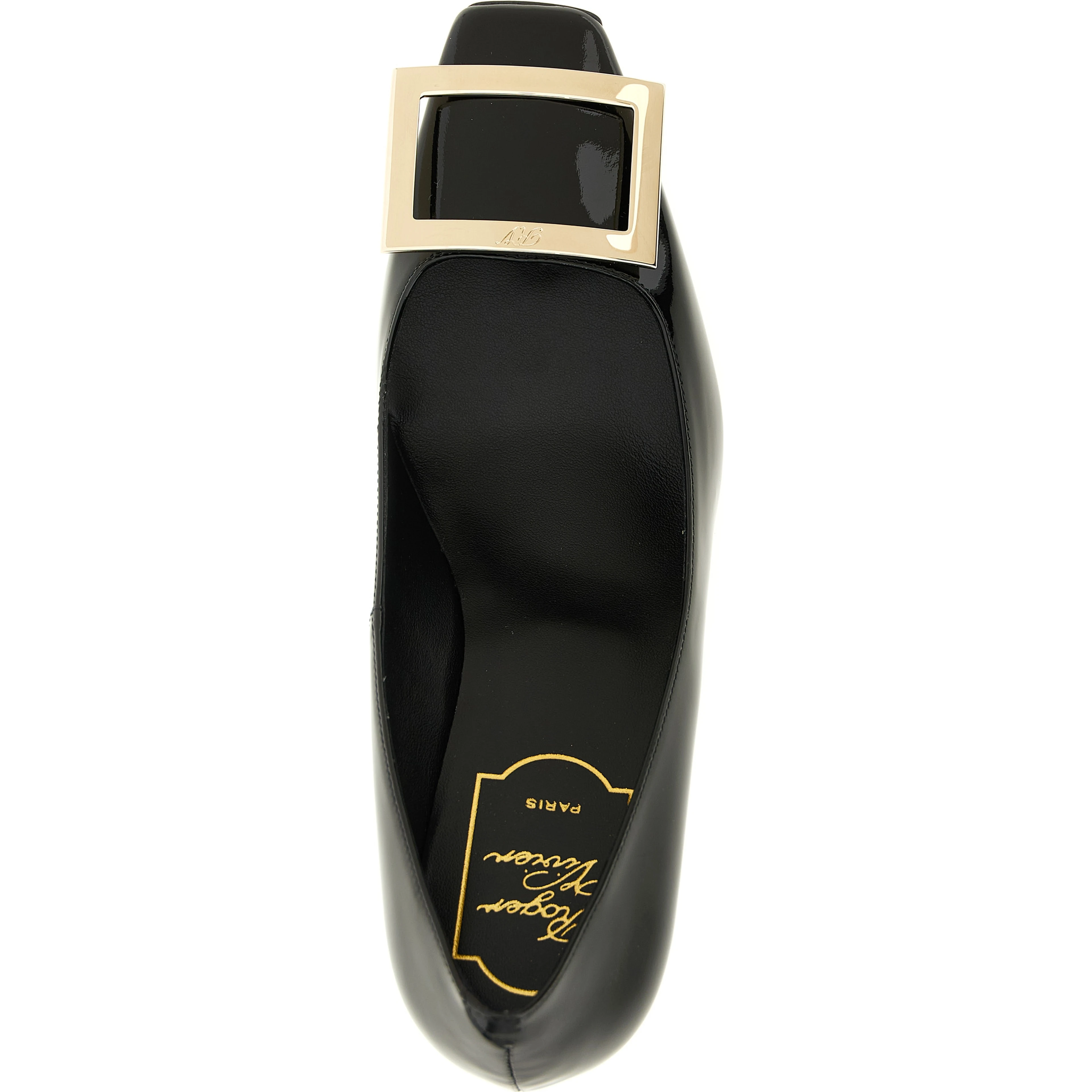 Black Calfskin Mid Heel Pumps