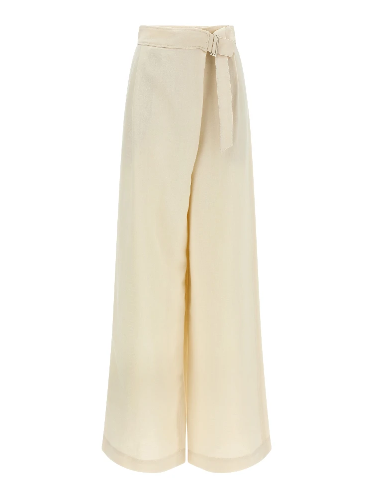 White Viscose Casual Pants