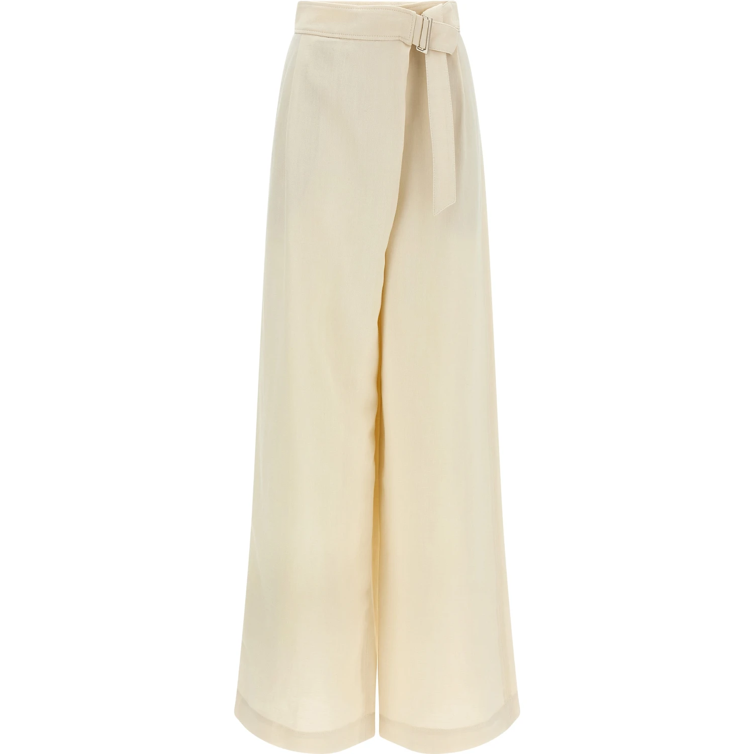 White Viscose Casual Pants
