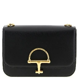Black Calfskin Shoulder Bag