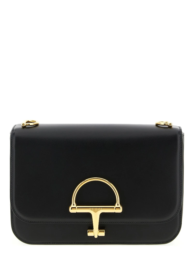 Black Calfskin Shoulder Bag