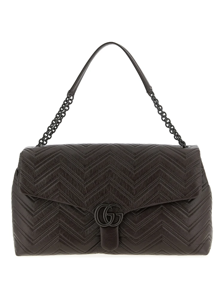 Brown Calfskin Shoulder Bag