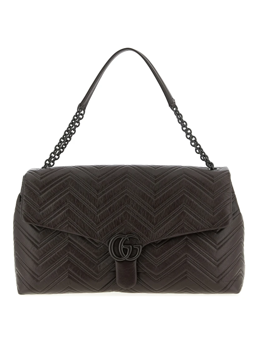 Brown Calfskin Shoulder Bag