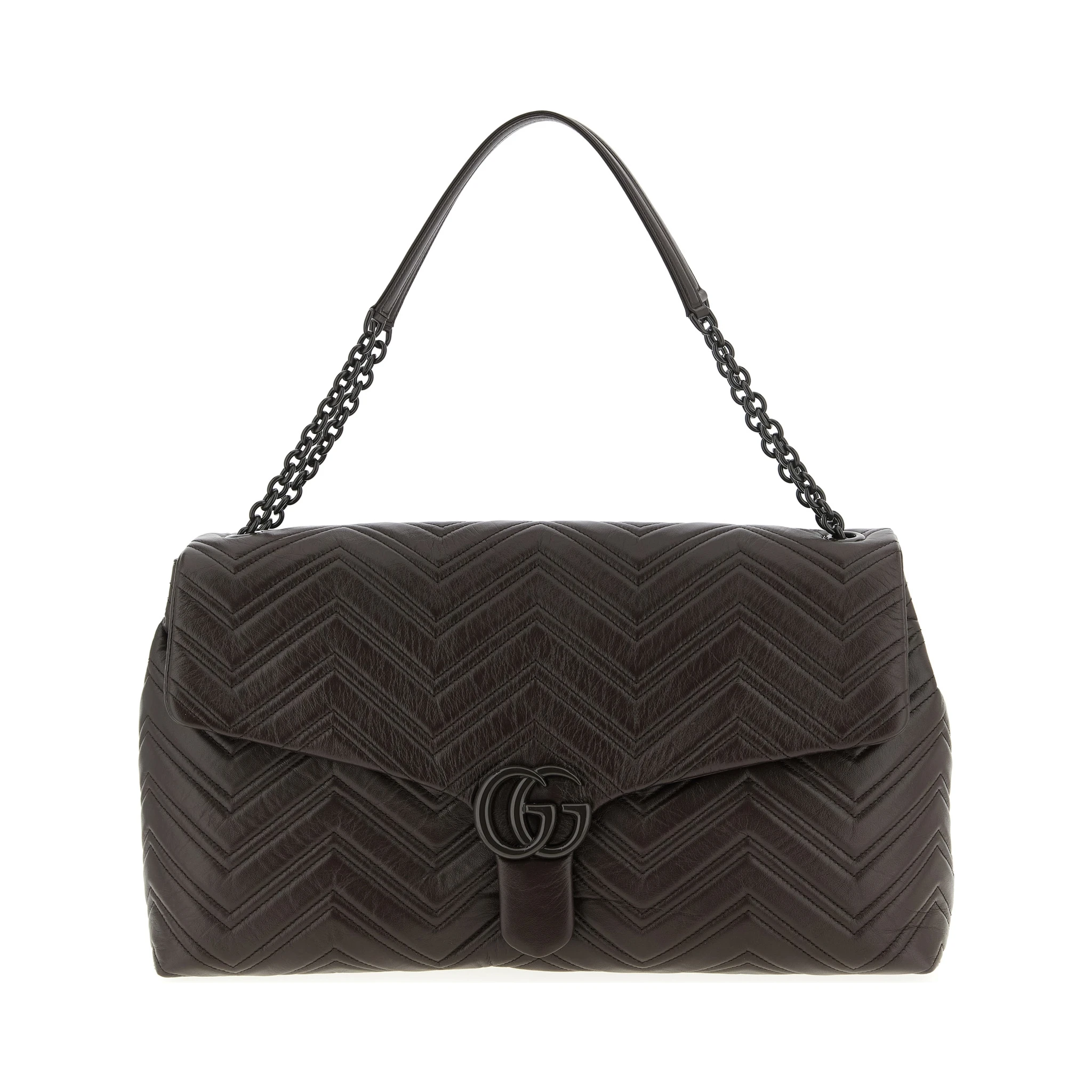 Brown Calfskin Shoulder Bag
