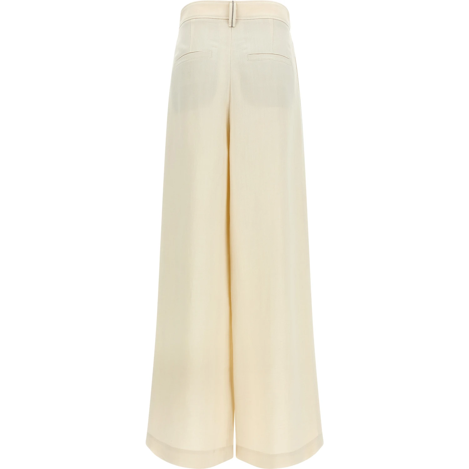 White Viscose Casual Pants