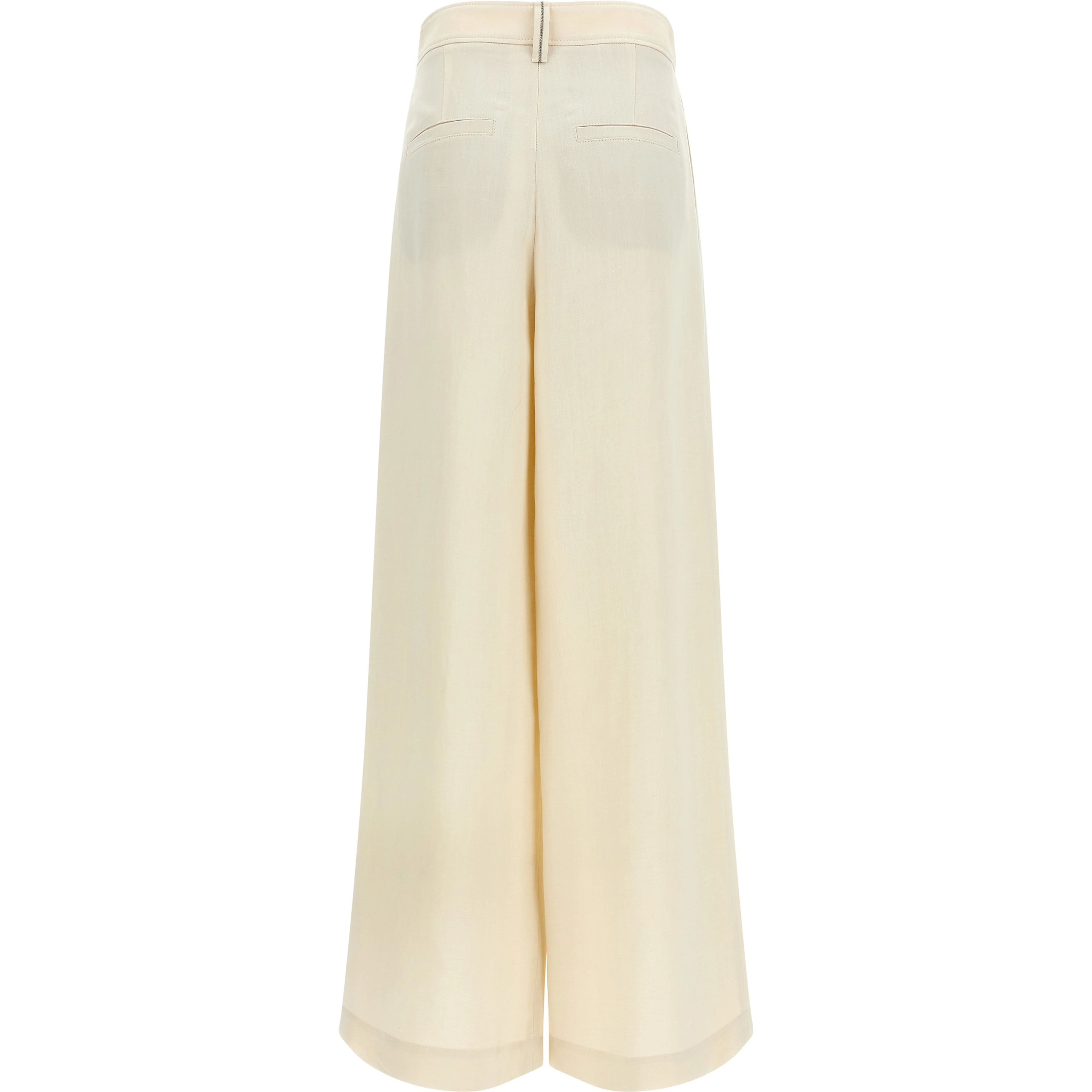 White Viscose Casual Pants