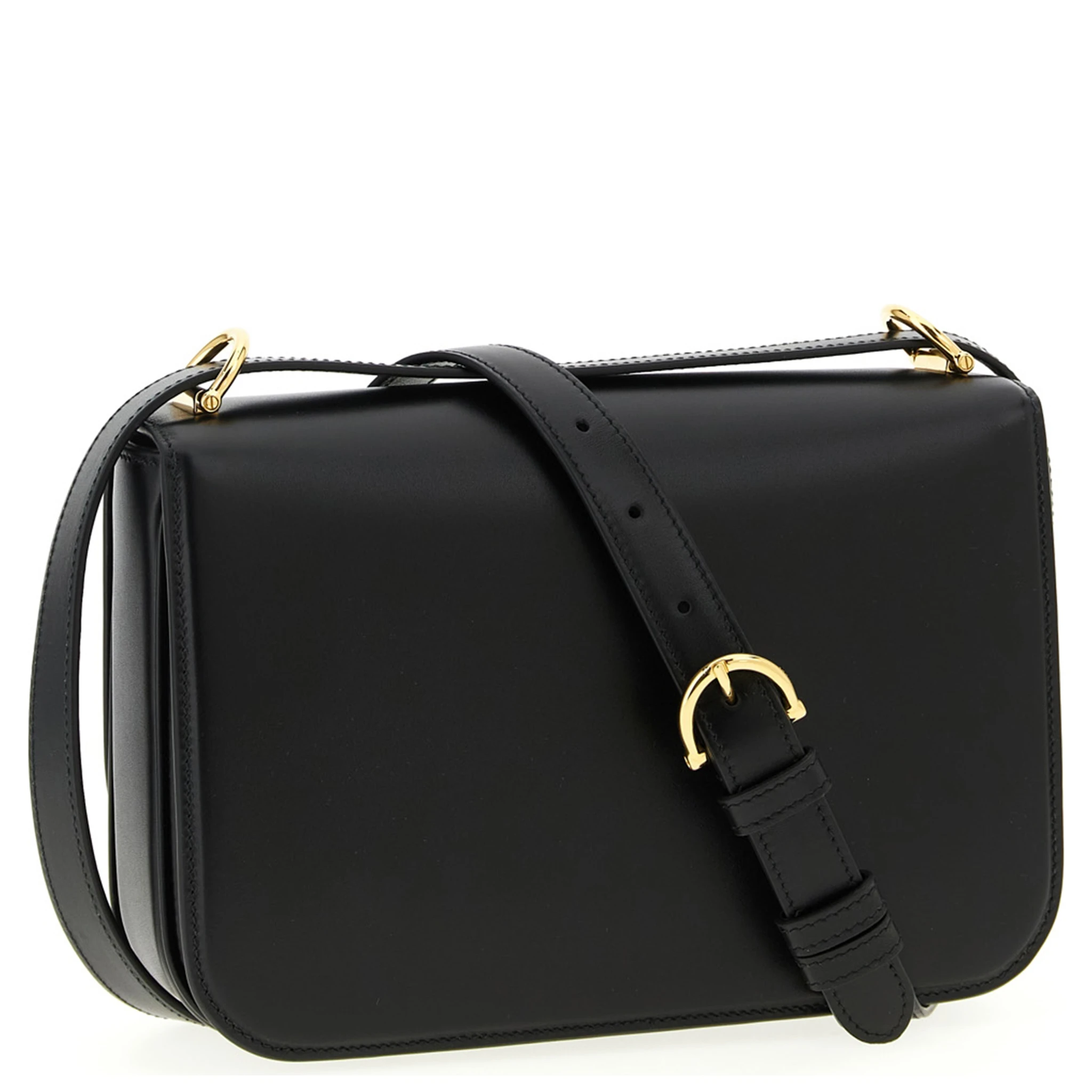 Black Calfskin Shoulder Bag
