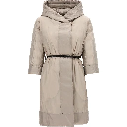 White Polyamide Full-Length Jacket