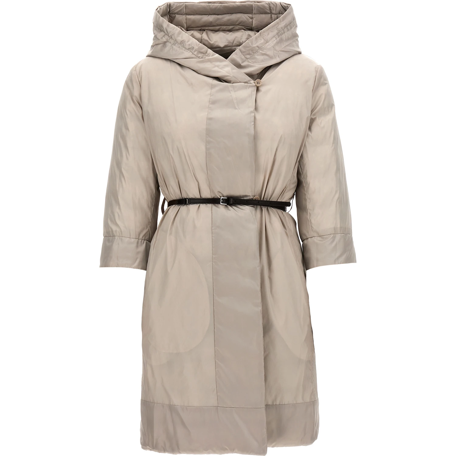White Polyamide Full-Length Jacket