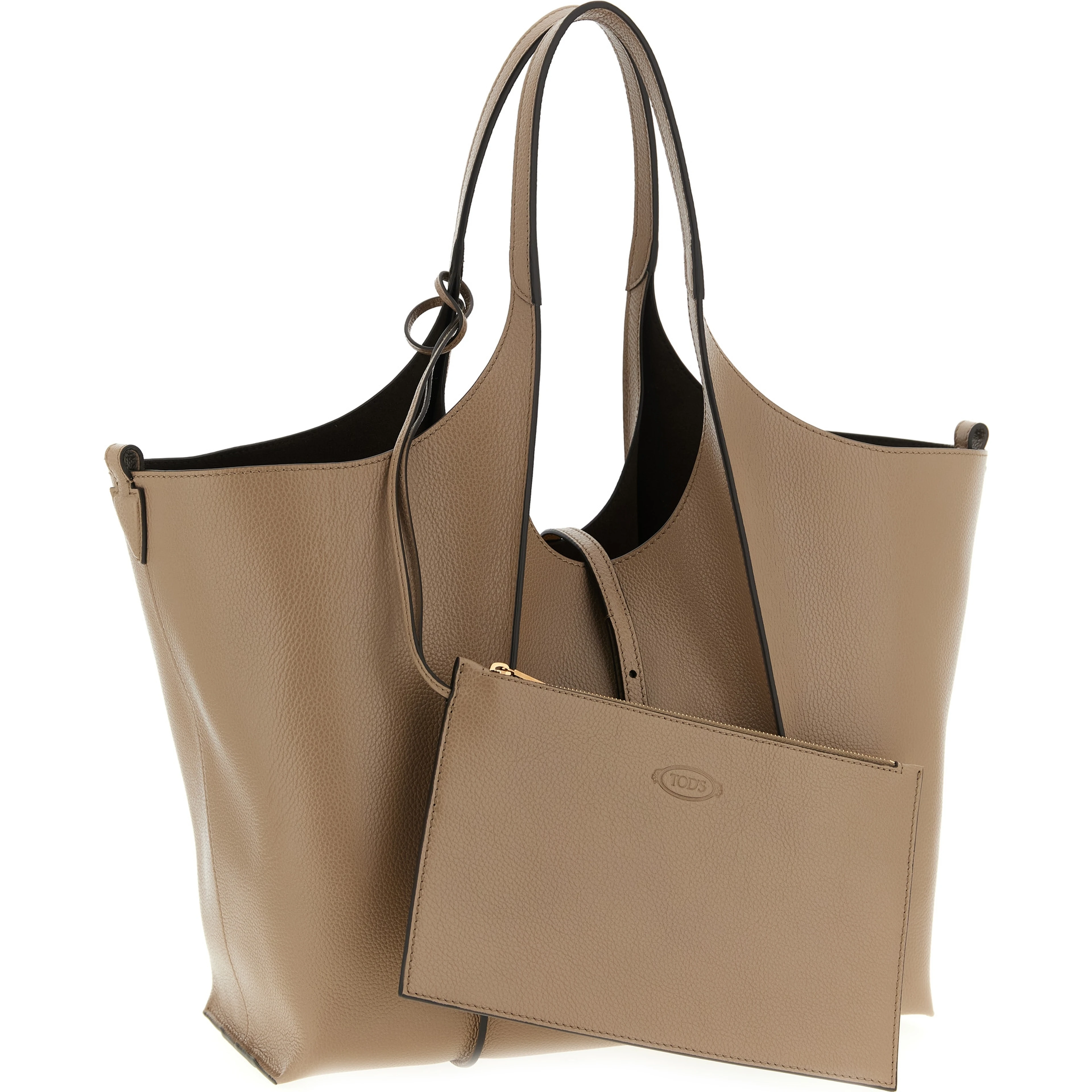 Beige Calfskin Tote Bag