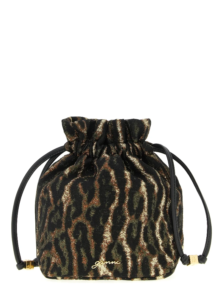 Brown Polyester Clutch Bag