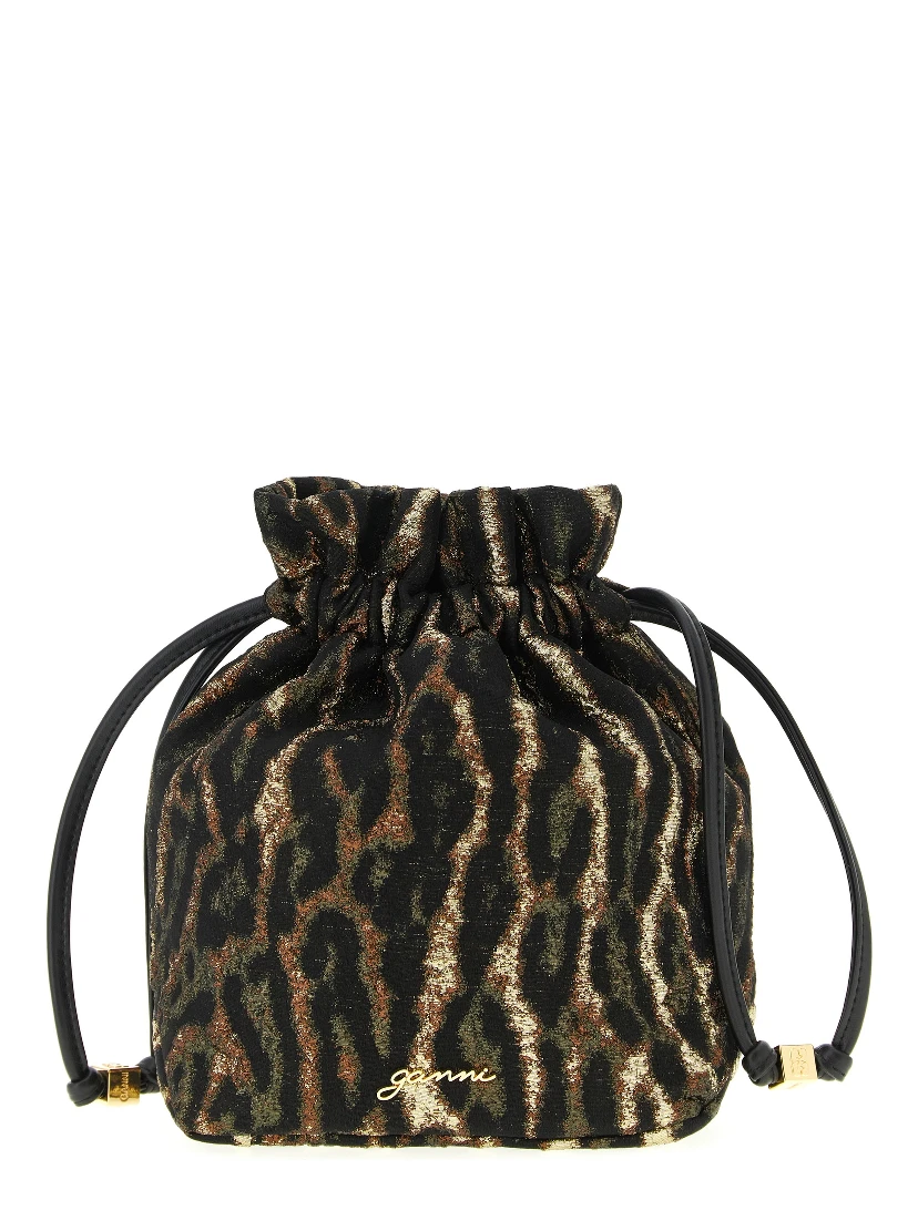 Brown Polyester Clutch Bag