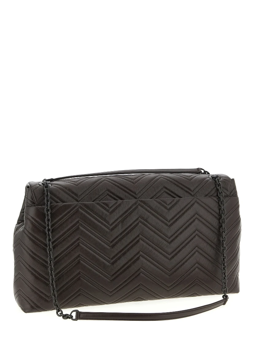 Brown Calfskin Shoulder Bag
