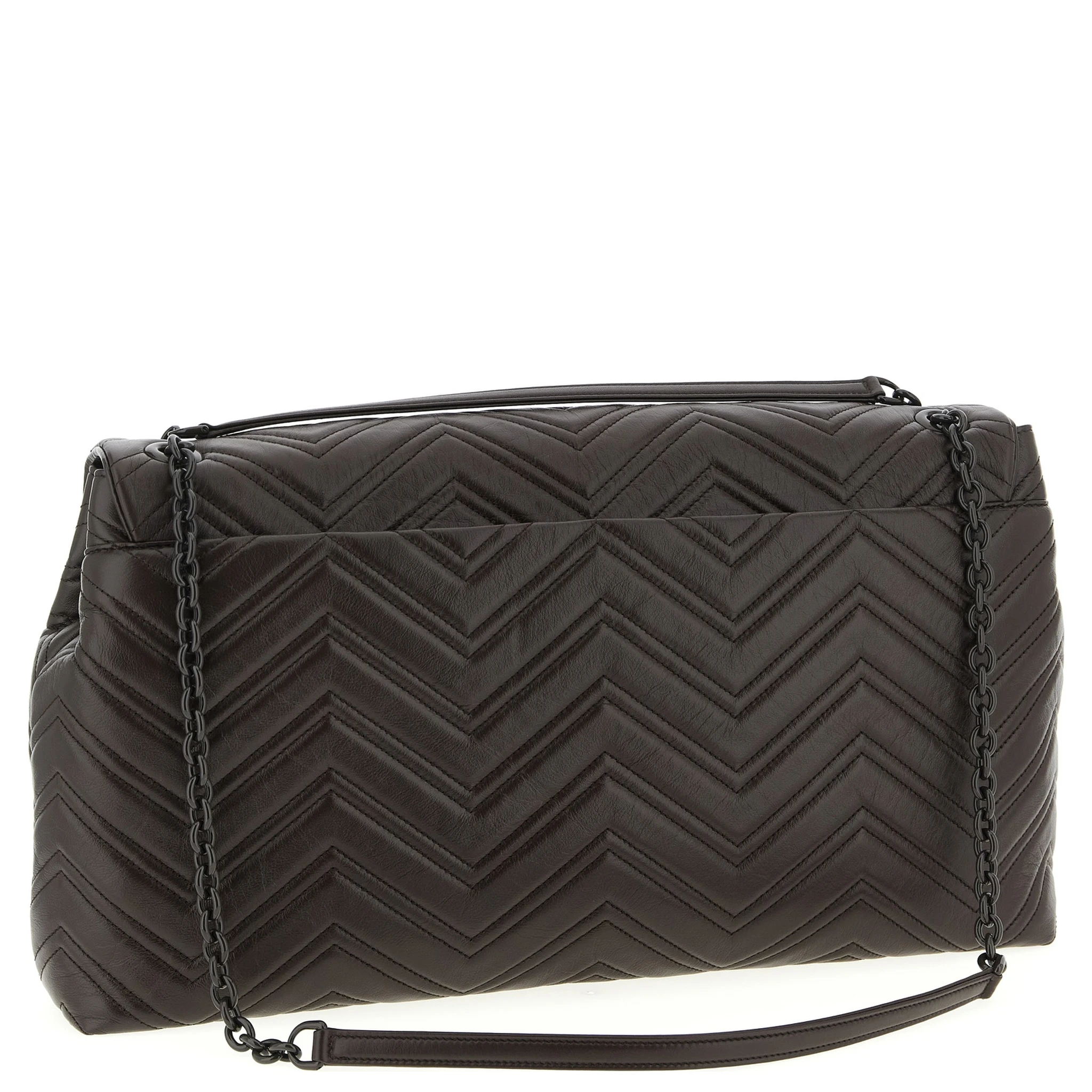 Brown Calfskin Shoulder Bag