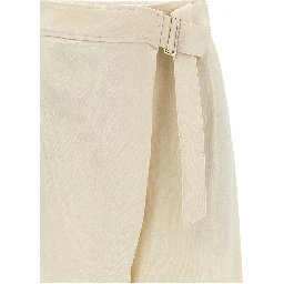 White Viscose Casual Pants