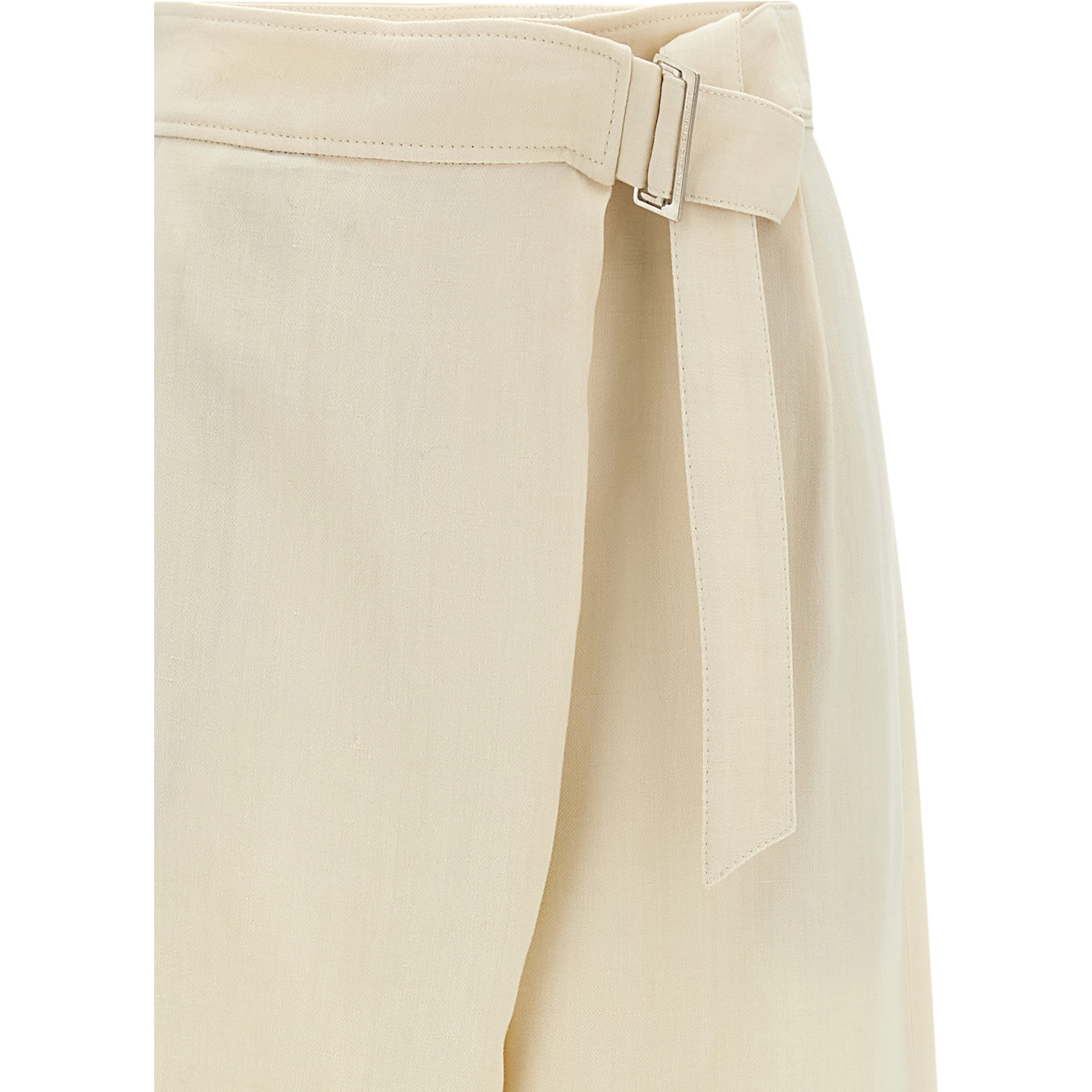 White Viscose Casual Pants