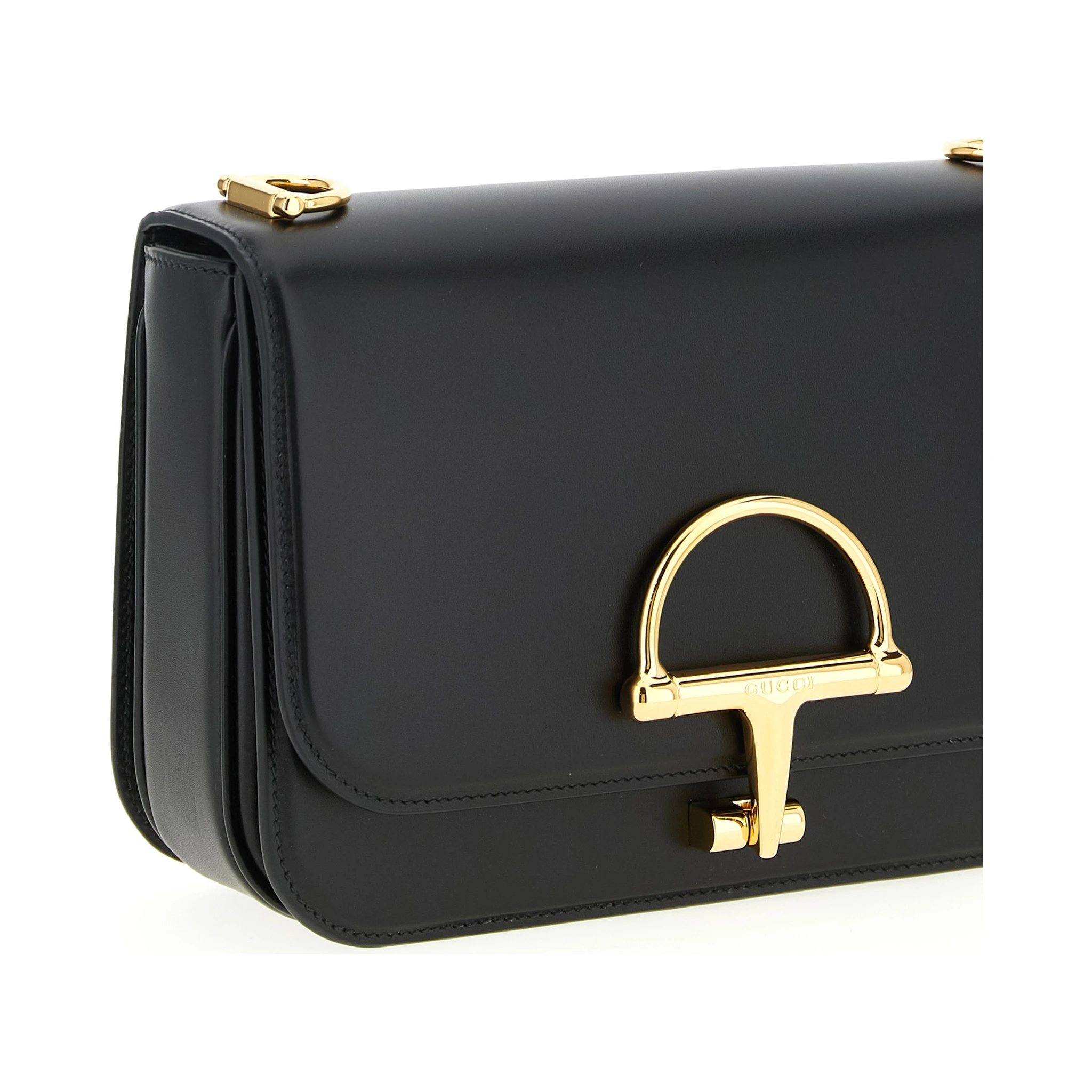 Black Calfskin Shoulder Bag