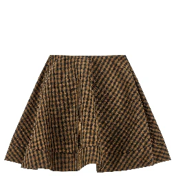 Brown Recycled Polyester Long Skirt