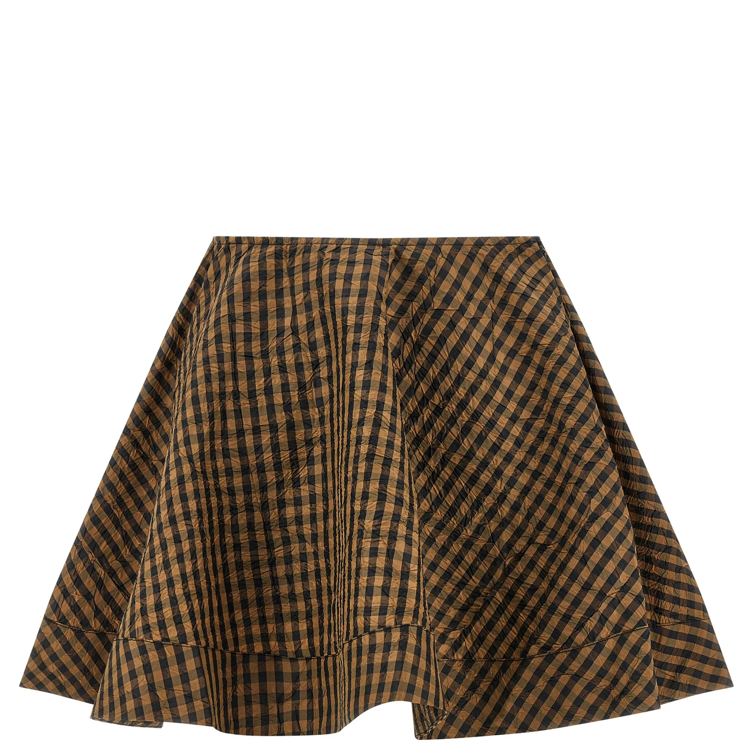 Brown Recycled Polyester Long Skirt