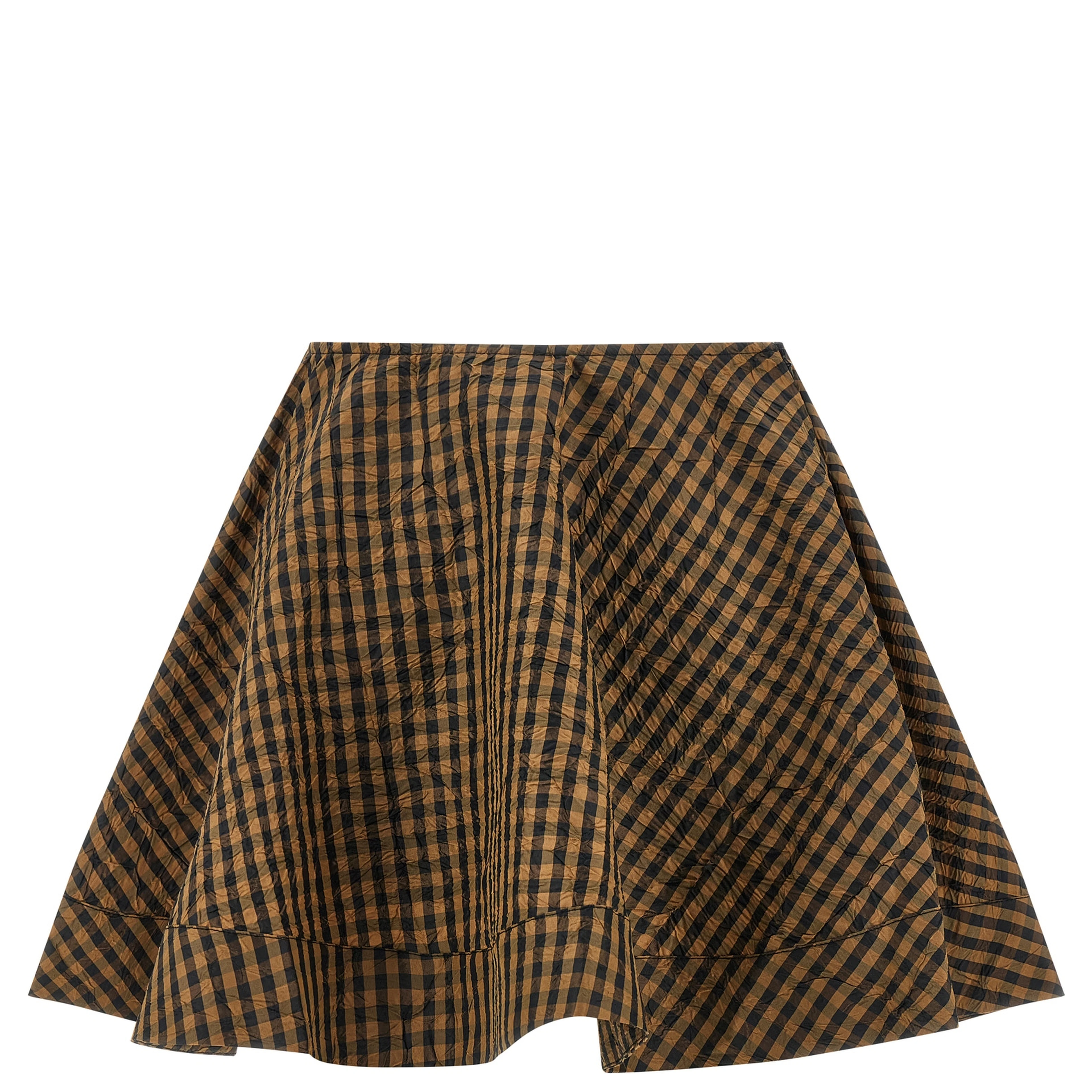 Brown Recycled Polyester Long Skirt