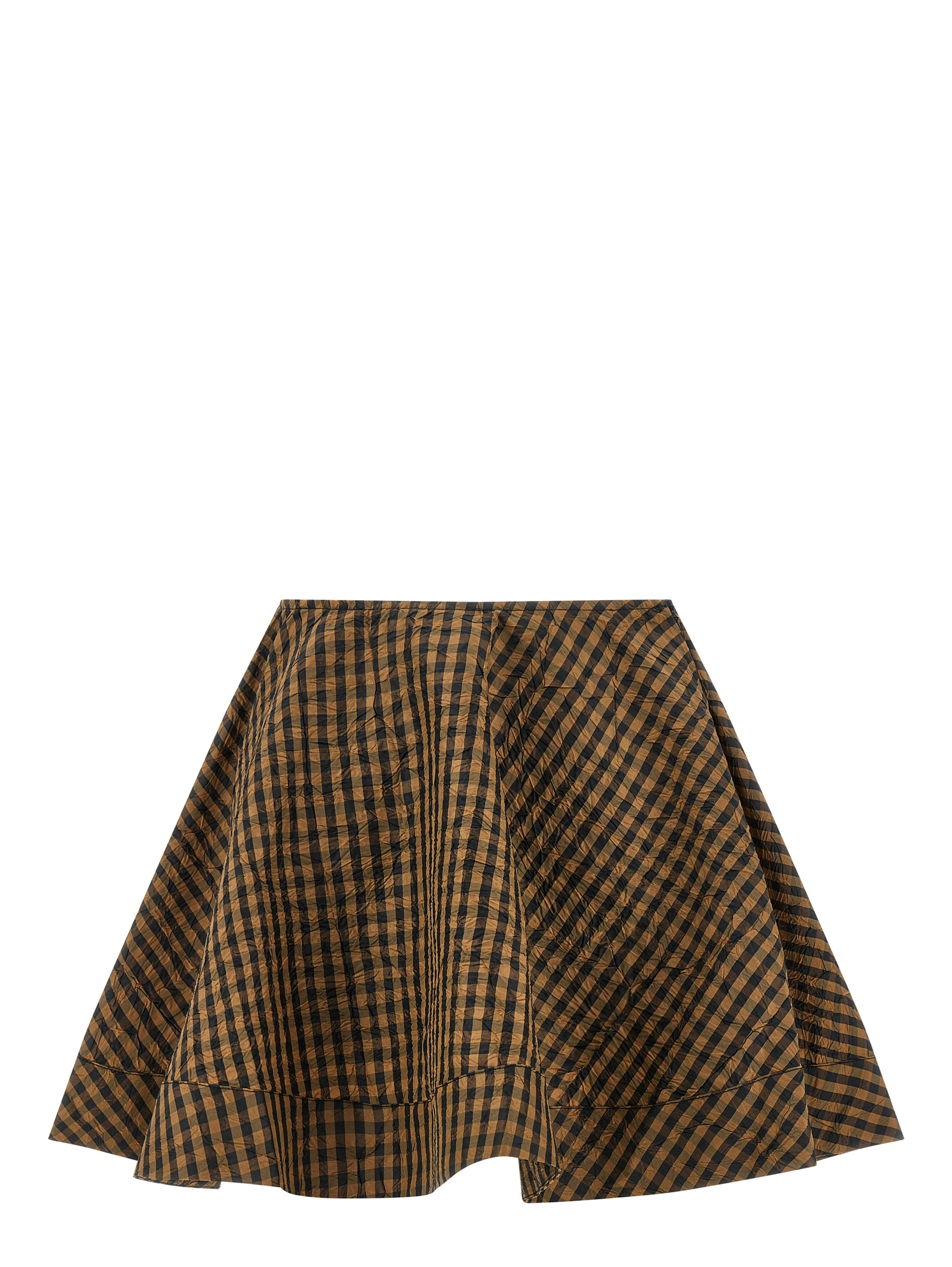 Brown Recycled Polyester Long Skirt