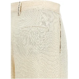 White Viscose Casual Pants